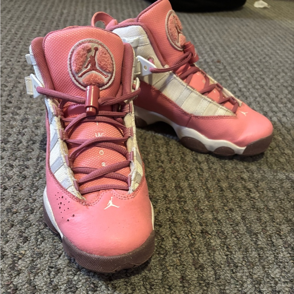 Jordan Pink and White Sneakers